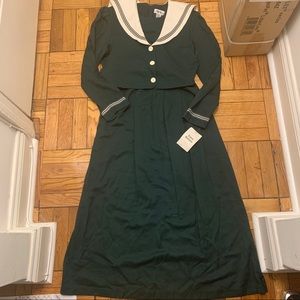 PERFECTLY VINTAGE 50s SAILOR STYLE GREEN DRESS